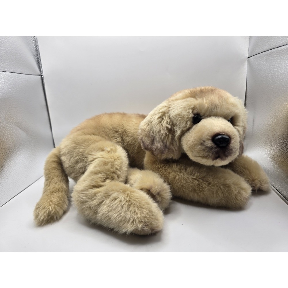 DEMDACO PLUSH  REALISTIC GOLDEN RETRIEVER YELLOW LABRADOR PUPPY DOG